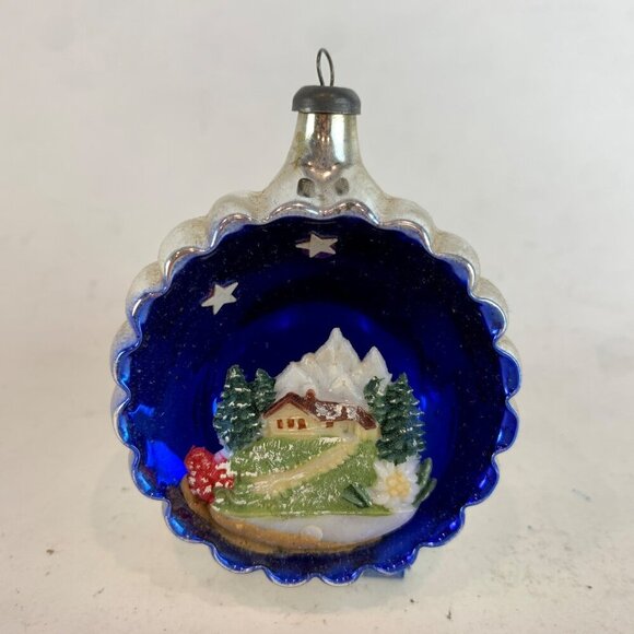 Other - Vintage Glass Diorama MADE IN ITALY Mica Alpine House AS IS